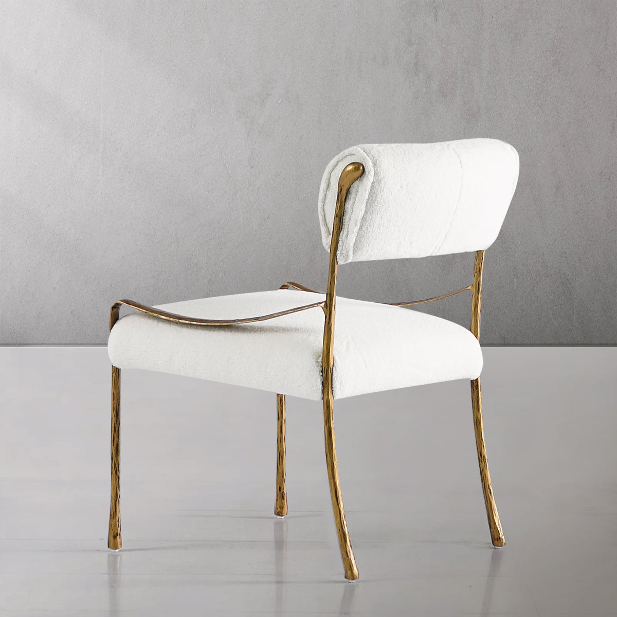 Thaddeus Retro Copper Iron Frame Armless Dining Chair-Fullstarlighting