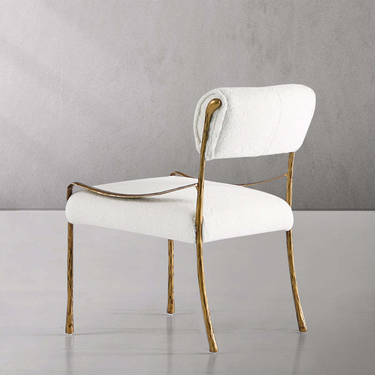 Thaddeus Retro Copper Iron Frame Armless Dining Chair-Fullstarlighting