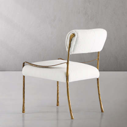 Thaddeus Retro Copper Iron Frame Armless Dining Chair-Fullstarlighting