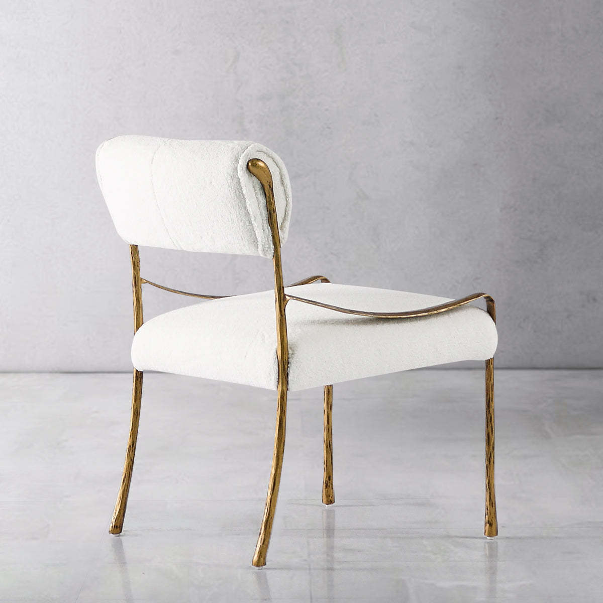 Thaddeus Retro Copper Iron Frame Armless Dining Chair-Fullstarlighting