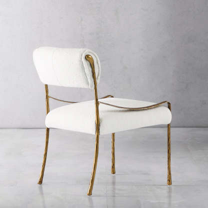 Thaddeus Retro Copper Iron Frame Armless Dining Chair-Fullstarlighting