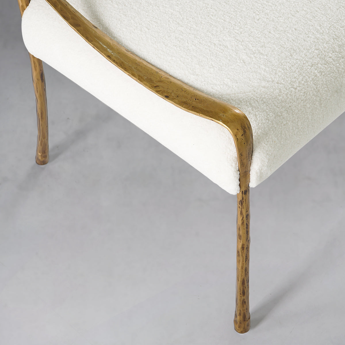 Thaddeus Retro Copper Iron Frame Armless Dining Chair-Fullstarlighting