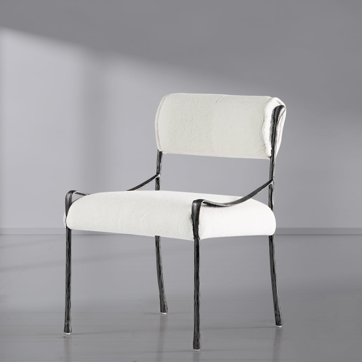 Thaddeus Retro Copper Iron Frame Armless Dining Chair-Fullstarlighting