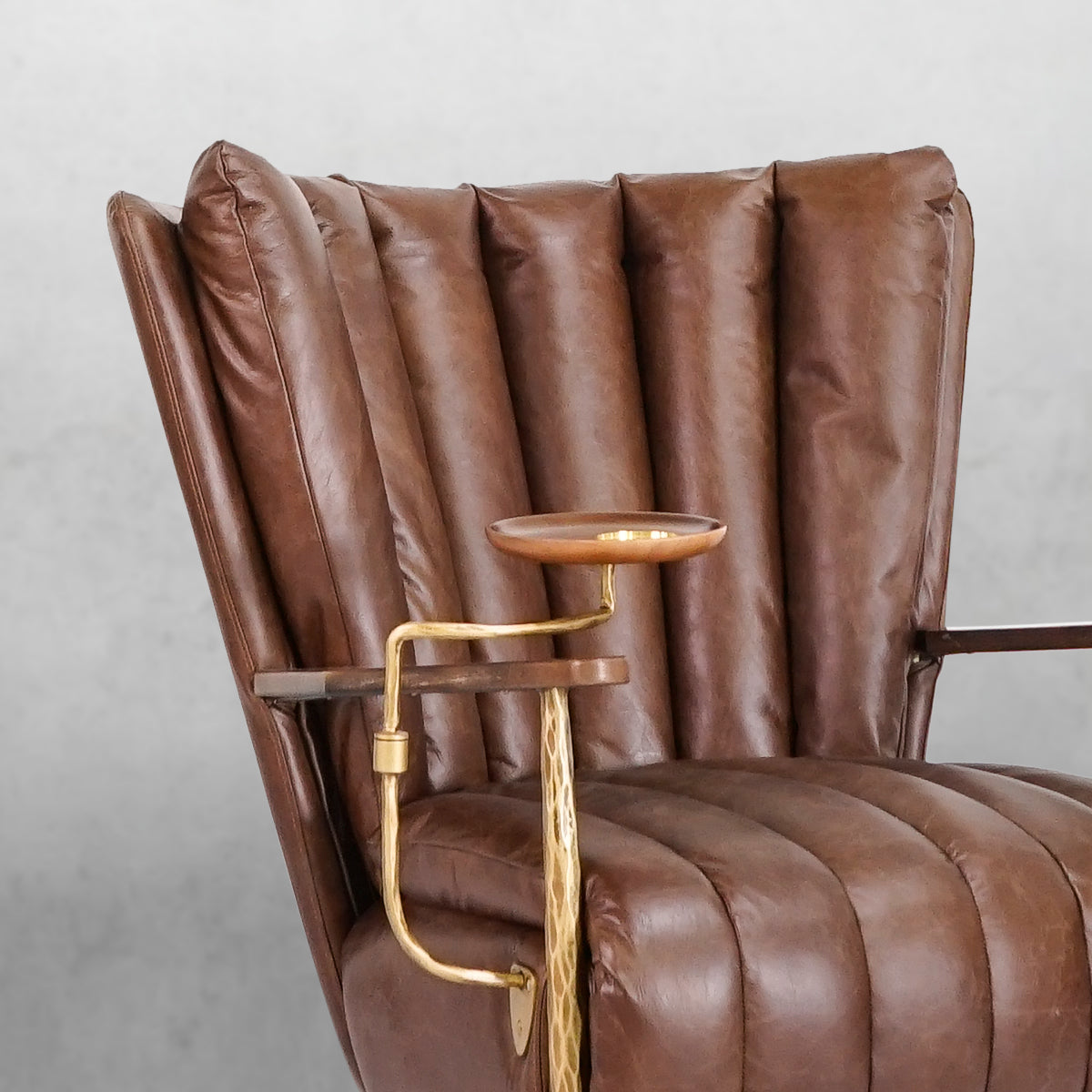 Thaddeus Vintage Leather Armchair Cigar Chair-Fullstarlighting