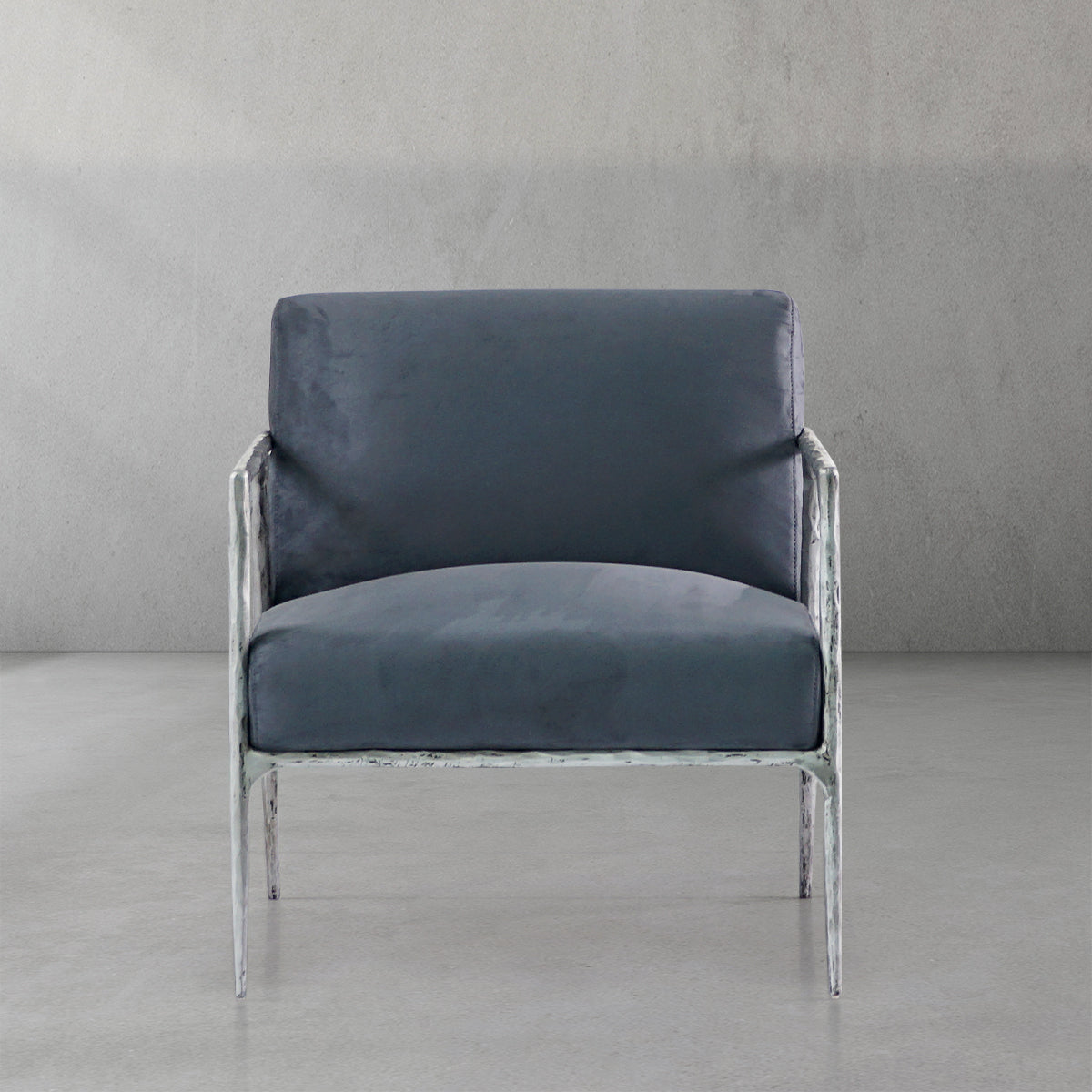 Thaddeus Retro Silver Iron Frame Track Armchair-Fullstarlighting
