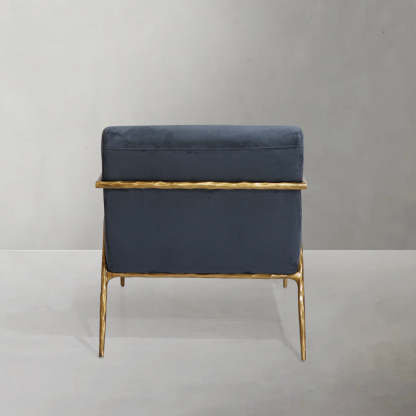 Thaddeus Retro Silver Iron Frame Track Armchair