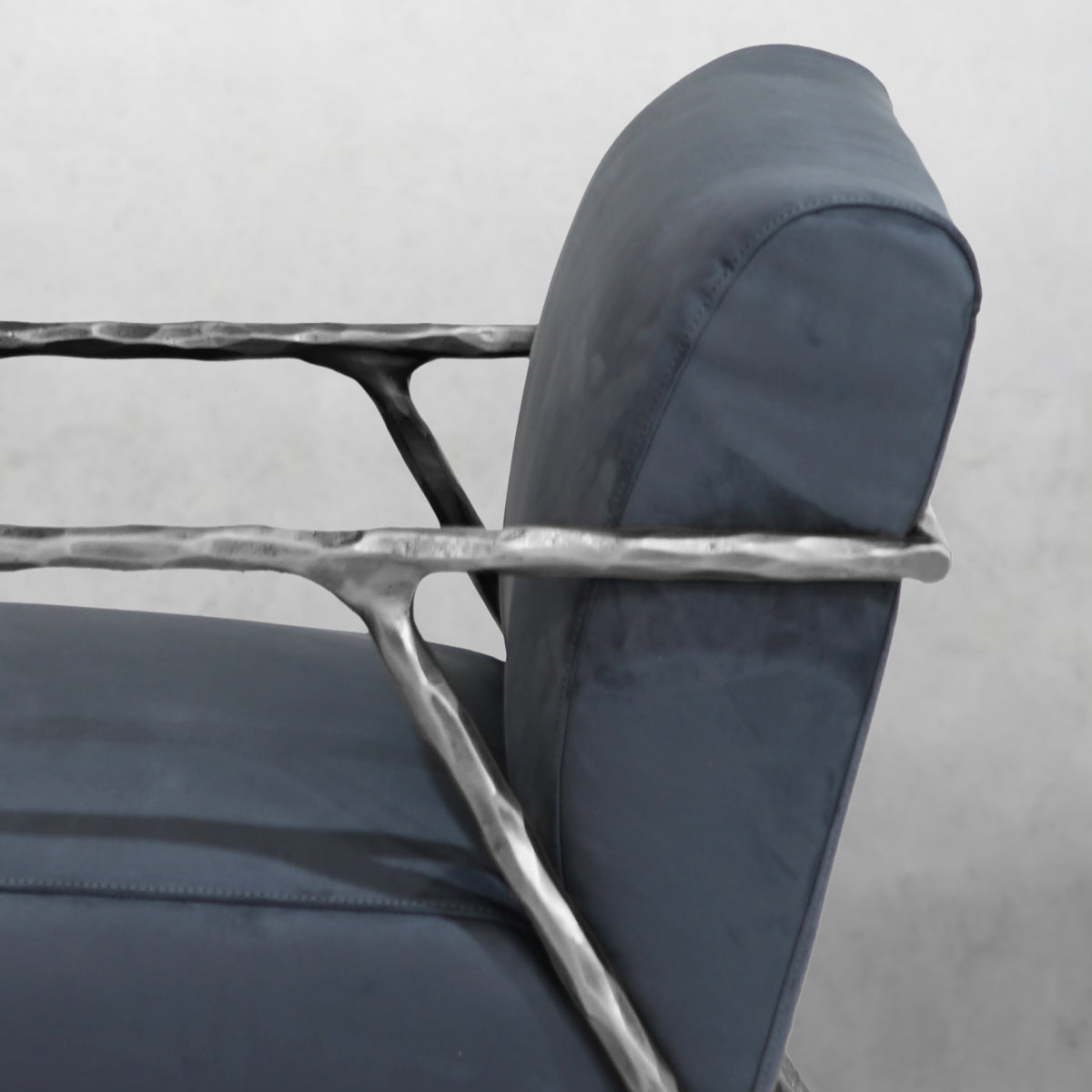 Thaddeus Retro Silver Iron Frame Track Armchair-Fullstarlighting