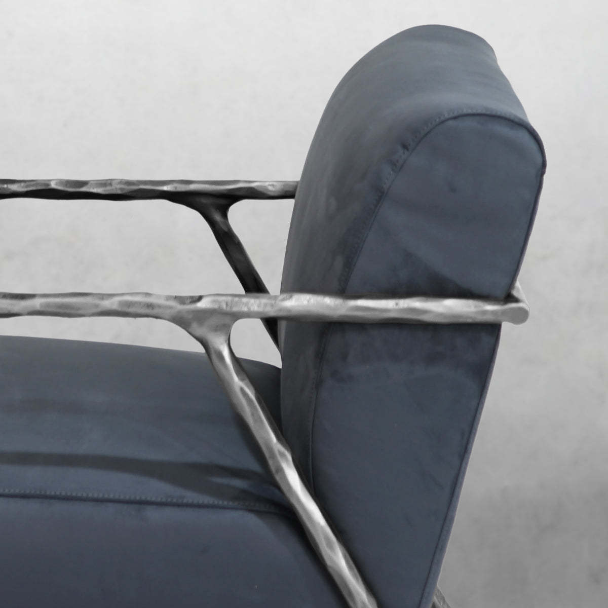 Thaddeus Retro Silver Iron Frame Track Armchair-Fullstarlighting