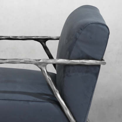 Thaddeus Retro Silver Iron Frame Track Armchair-Fullstarlighting