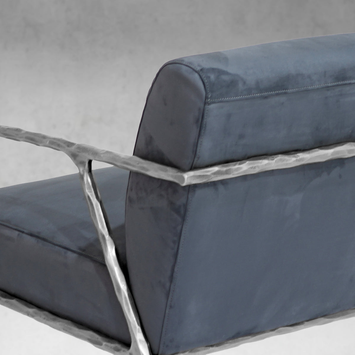 Thaddeus Retro Silver Iron Frame Track Armchair-Fullstarlighting