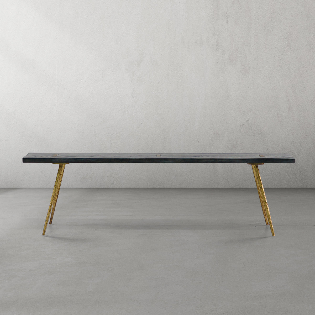 Thaddeus Retro Copper Frame Solid Wood Dining Bench-Fullstarlighting