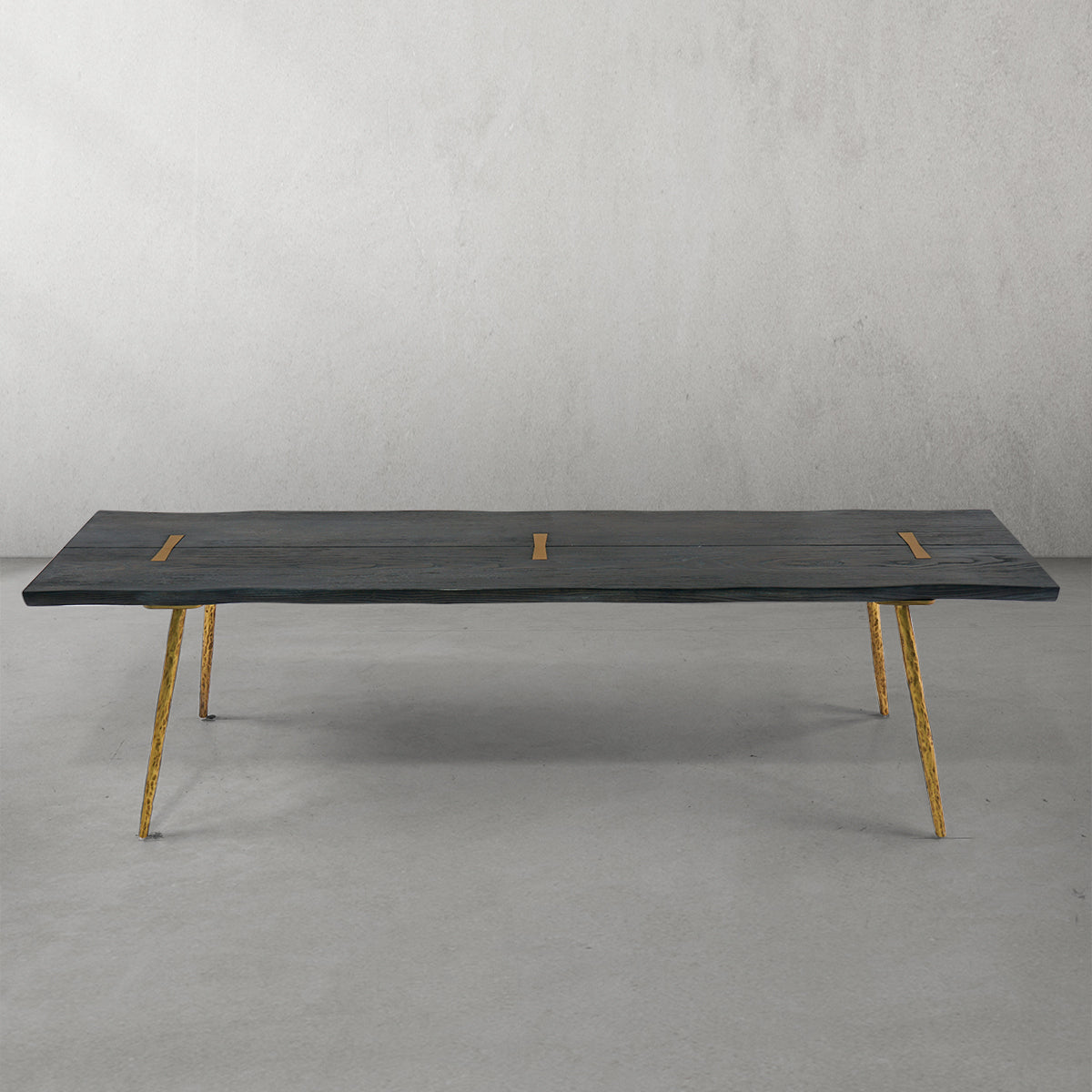 Thaddeus Retro Copper Frame Solid Wood Dining Bench-Fullstarlighting