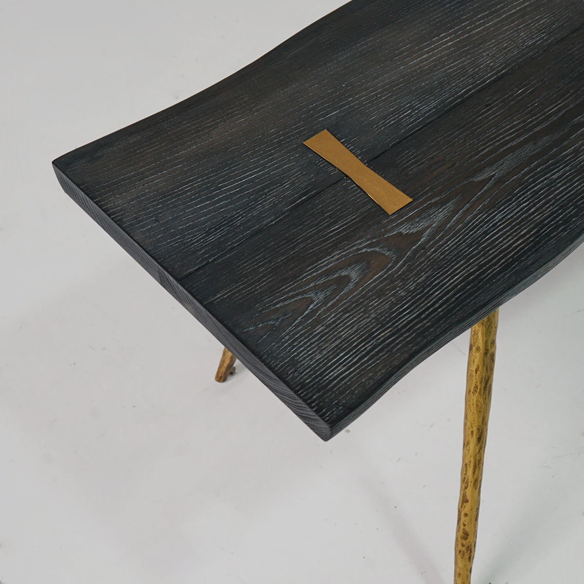 Thaddeus Retro Copper Frame Solid Wood Dining Bench-Fullstarlighting