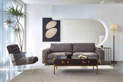 Thaddeus Vintage Leather Square Coffee Table-Fullstarlighting