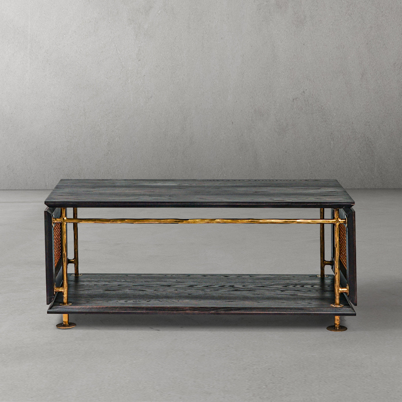 Thaddeus Vintage Rattan Wooden Coffee Table-Fullstarlighting