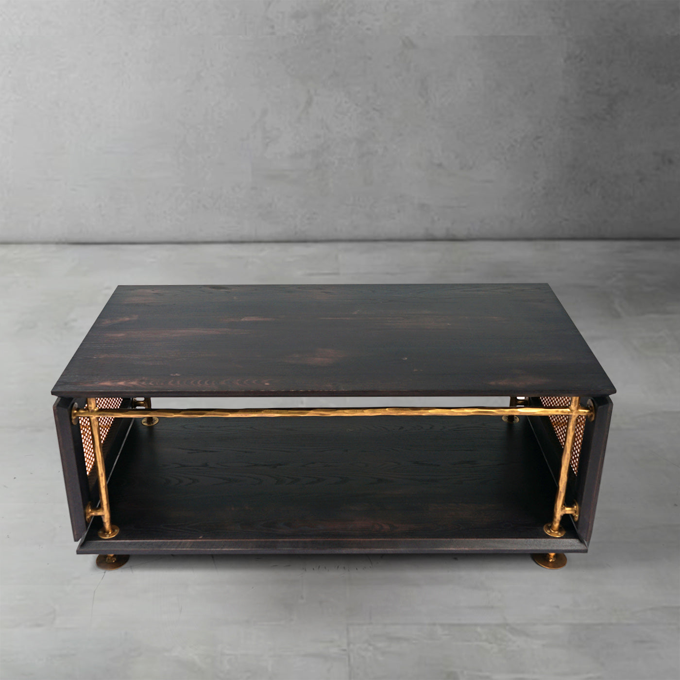 Thaddeus Vintage Rattan Wooden Coffee Table-Fullstarlighting