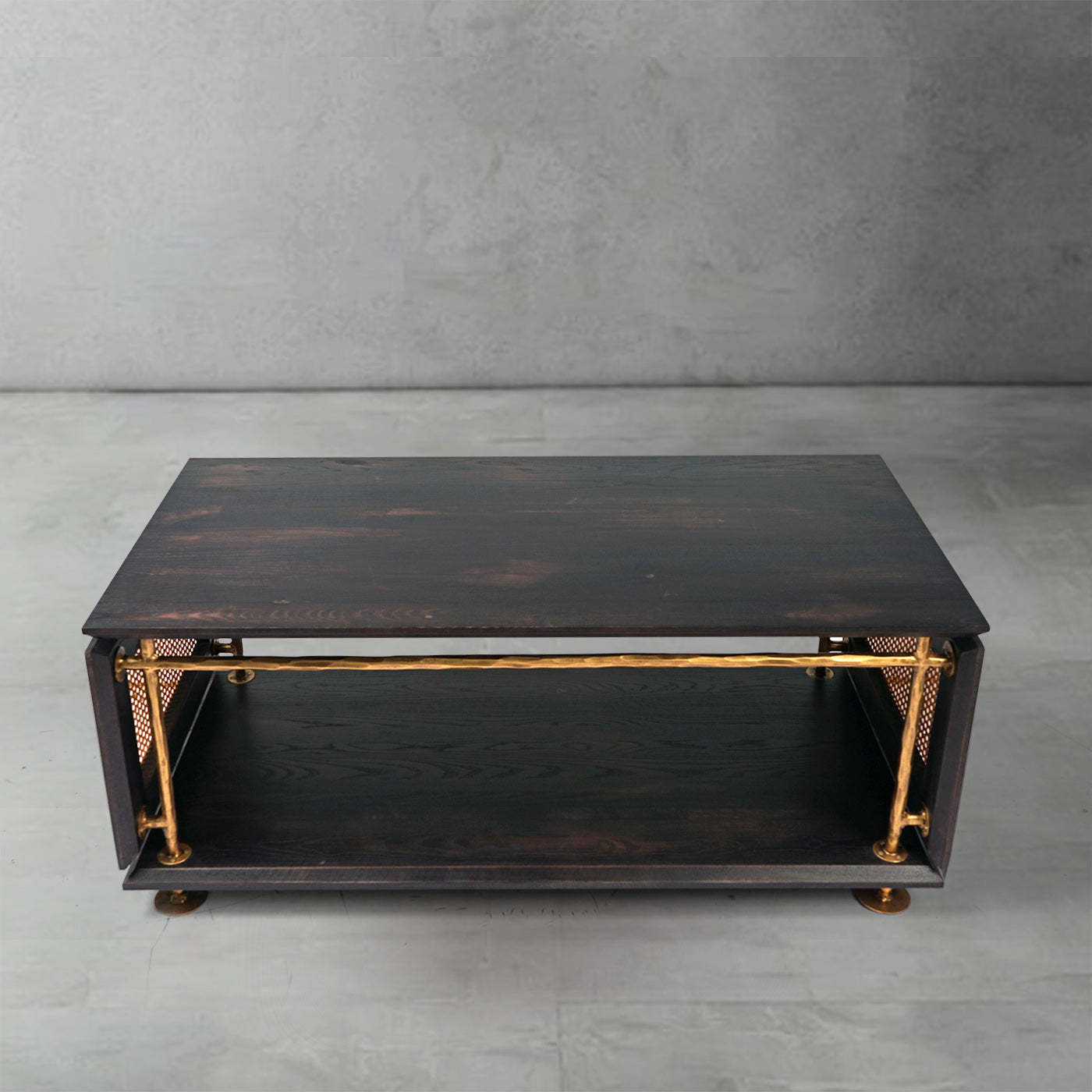 Thaddeus Vintage Rattan Wooden Coffee Table-Fullstarlighting