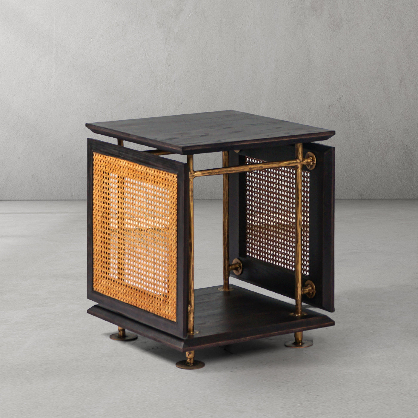 Thaddeus Woven Rattan Side Table-Fullstarlighting