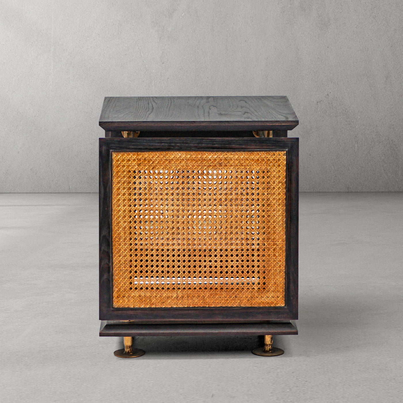 Thaddeus Woven Rattan Side Table-Fullstarlighting