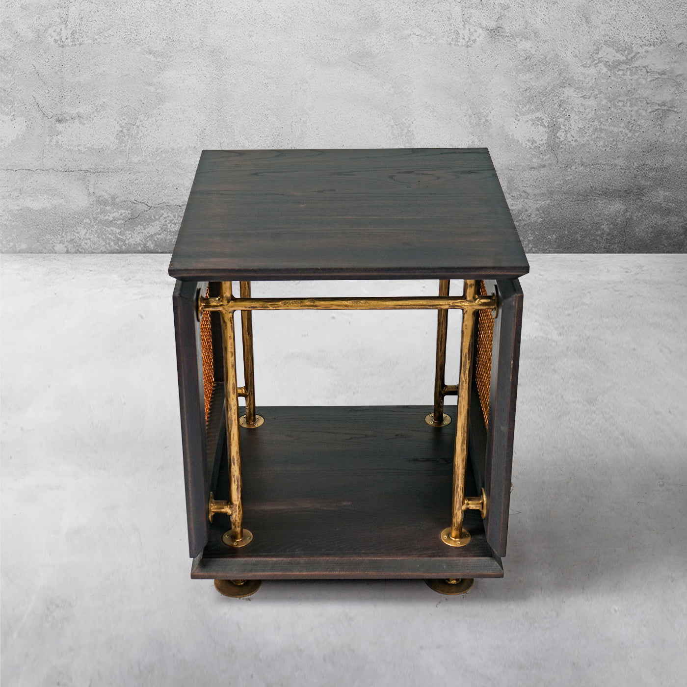 Thaddeus Woven Rattan Side Table-Fullstarlighting
