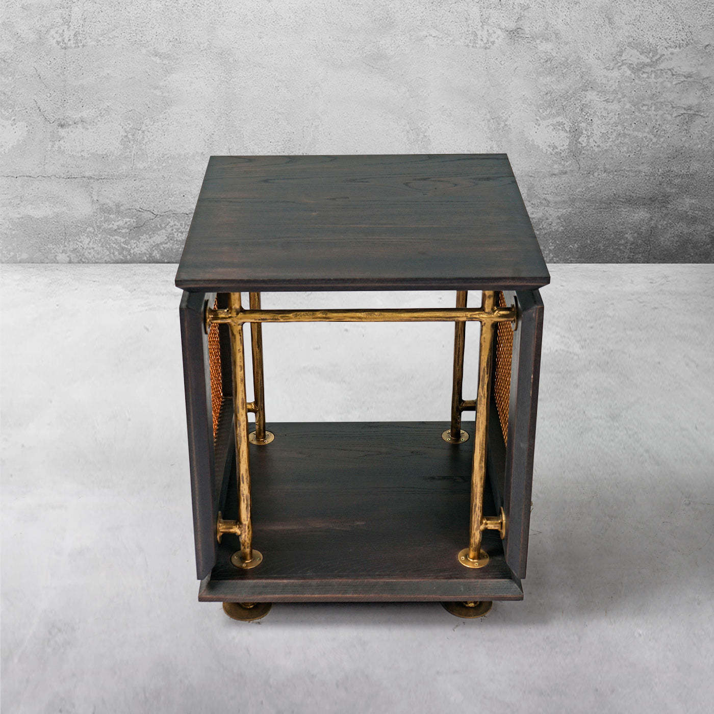 Thaddeus Woven Rattan Side Table-Fullstarlighting