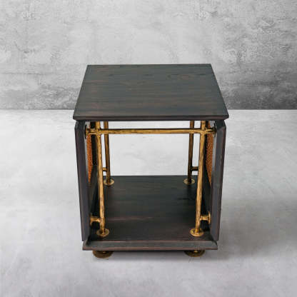 Thaddeus Woven Rattan Side Table-Fullstarlighting