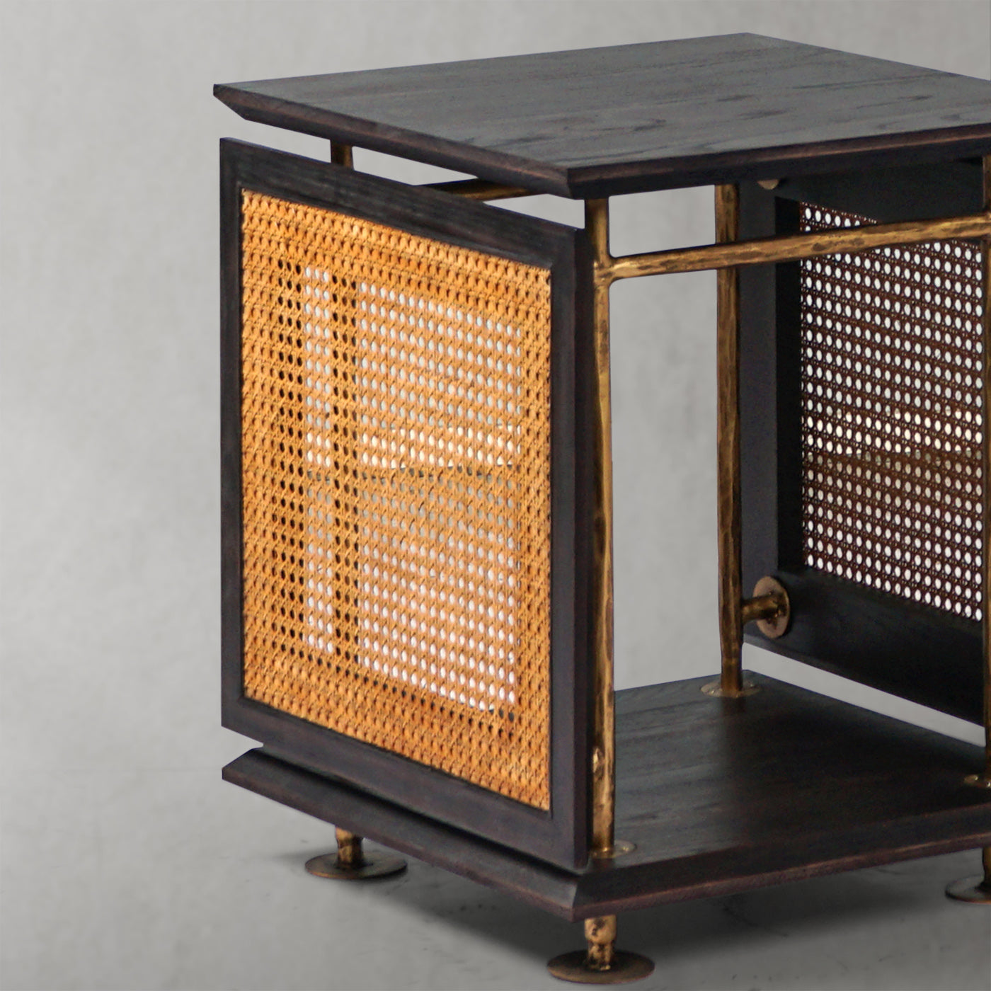 Thaddeus Woven Rattan Side Table-Fullstarlighting