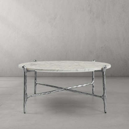 Thaddeus Round Horn Marble Coffee Table & Side Table-Fullstarlighting
