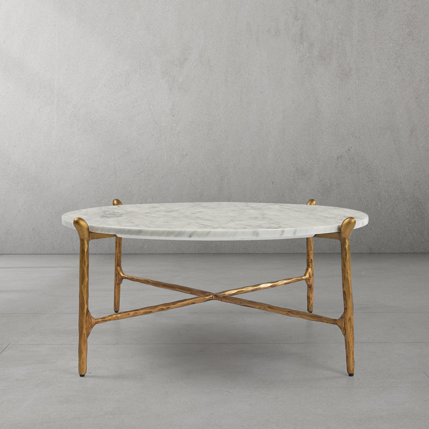 Thaddeus Round Horn Marble Coffee Table & Side Table-Fullstarlighting
