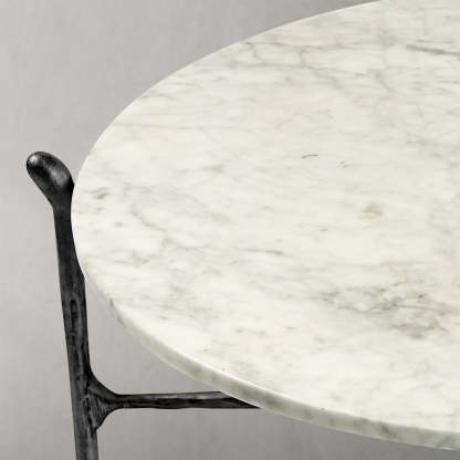 Thaddeus Round Horn Marble Coffee Table & Side Table-Fullstarlighting