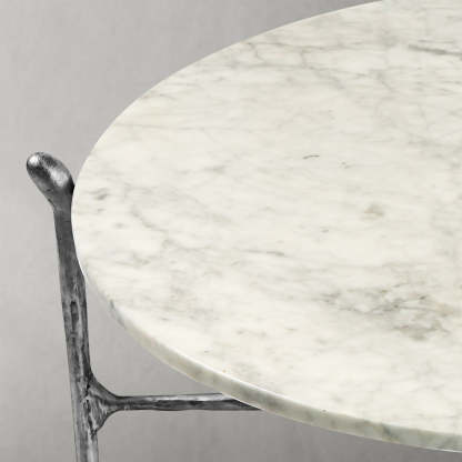 Thaddeus Round Horn Marble Coffee Table & Side Table-Fullstarlighting