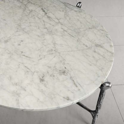 Thaddeus Round Horn Marble Coffee Table & Side Table-Fullstarlighting