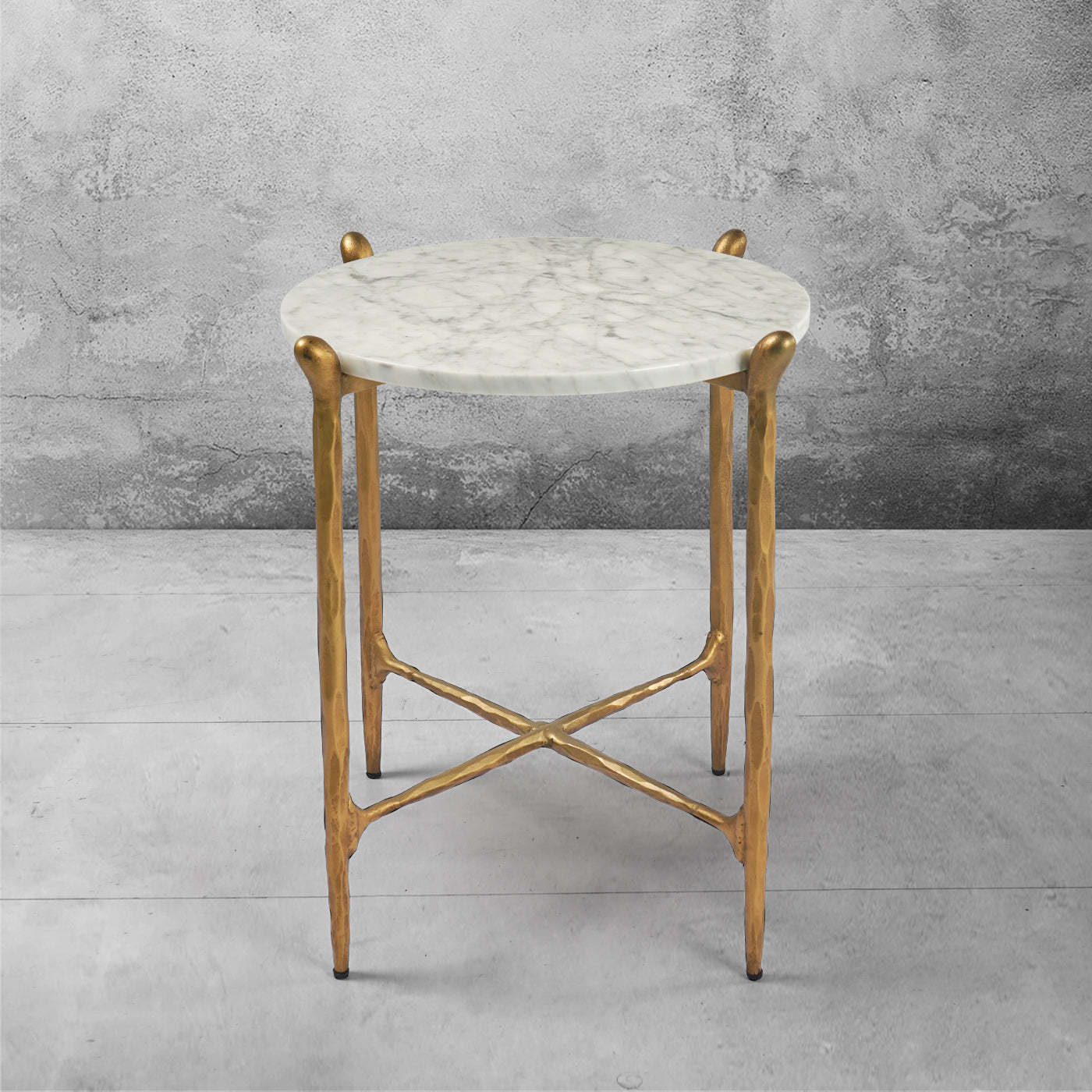 Thaddeus Round Horn Marble Coffee Table & Side Table-Fullstarlighting