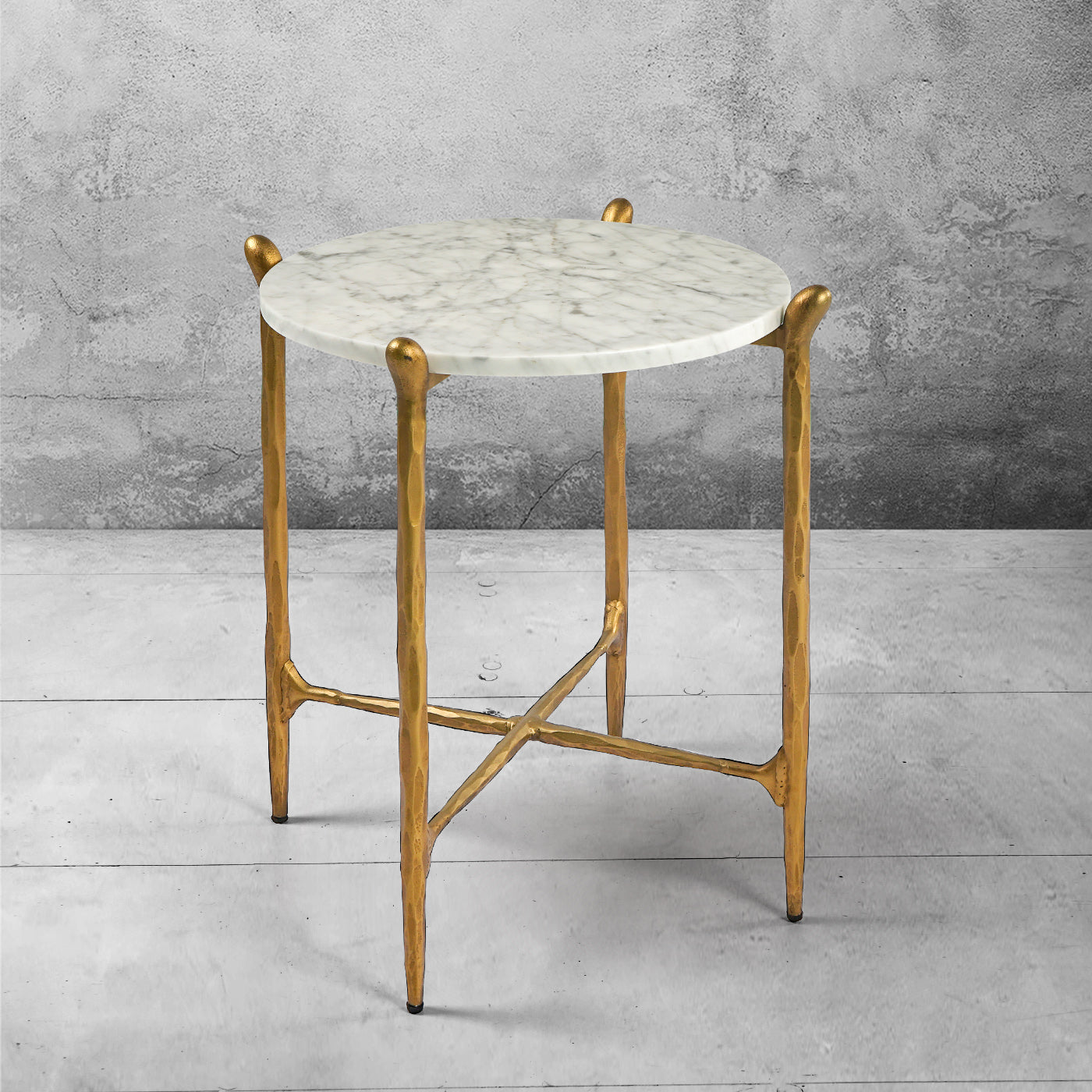 Thaddeus Round Horn Marble Coffee Table & Side Table-Fullstarlighting