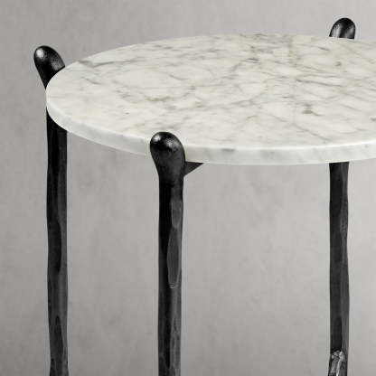 Thaddeus Round Horn Marble Coffee Table & Side Table-Fullstarlighting