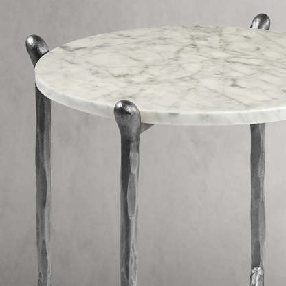 Thaddeus Round Horn Marble Coffee Table & Side Table-Fullstarlighting