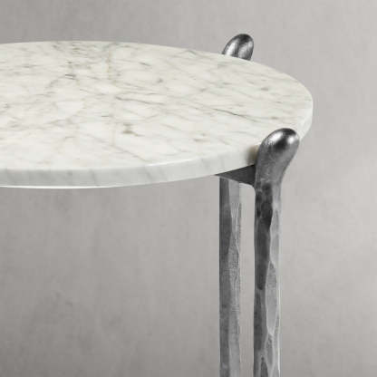 Thaddeus Round Horn Marble Coffee Table & Side Table-Fullstarlighting