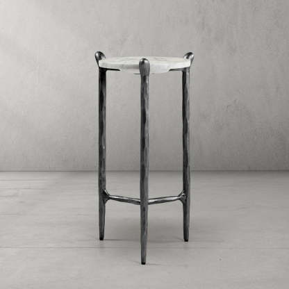 Thaddeus Round Horn Marble Coffee Table & Side Table-Fullstarlighting