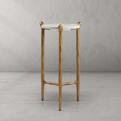 Thaddeus Round Horn Marble Coffee Table & Side Table-Fullstarlighting