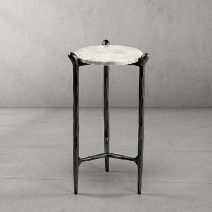 Thaddeus Round Horn Marble Coffee Table & Side Table-Fullstarlighting