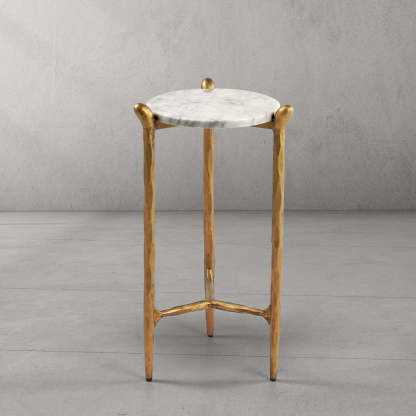 Thaddeus Round Horn Marble Coffee Table & Side Table-Fullstarlighting