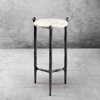 Thaddeus Round Horn Marble Coffee Table & Side Table-Fullstarlighting