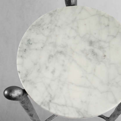 Thaddeus Round Horn Marble Coffee Table & Side Table-Fullstarlighting