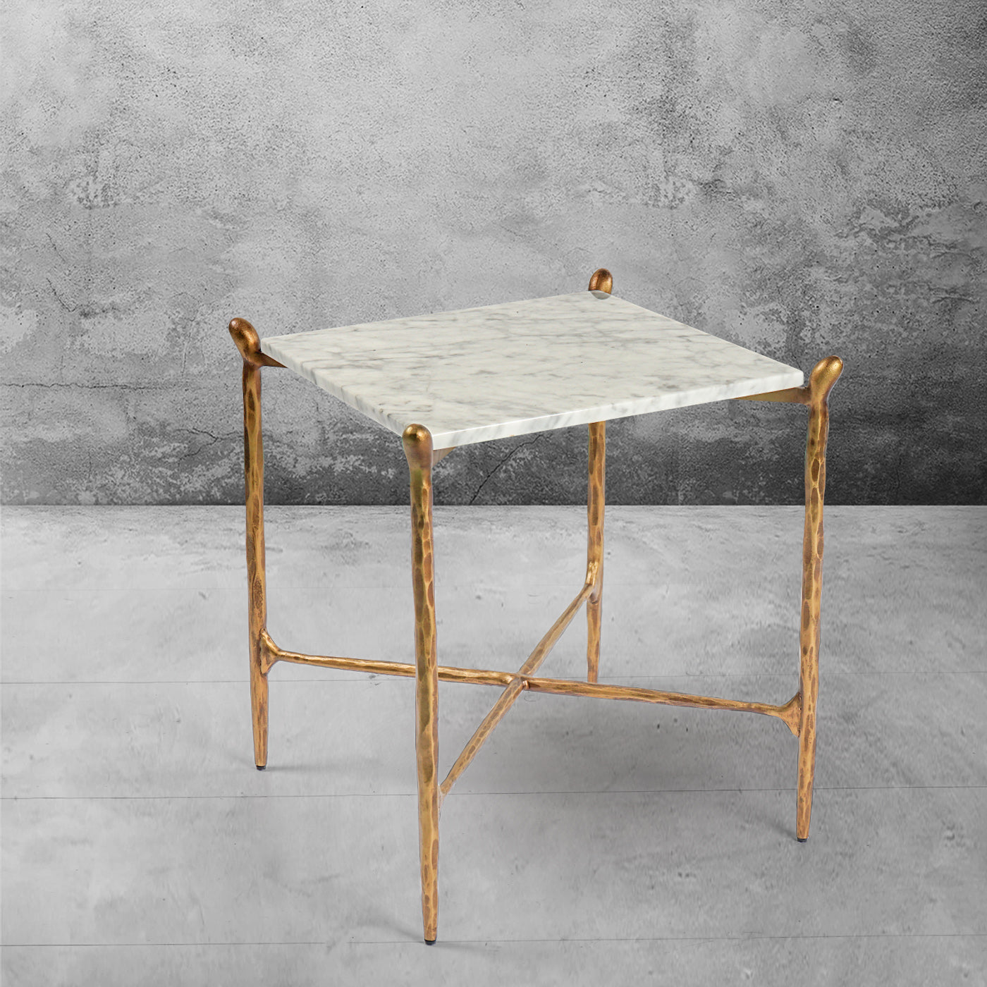 Thaddeus Square Marble Side Table-Fullstarlighting