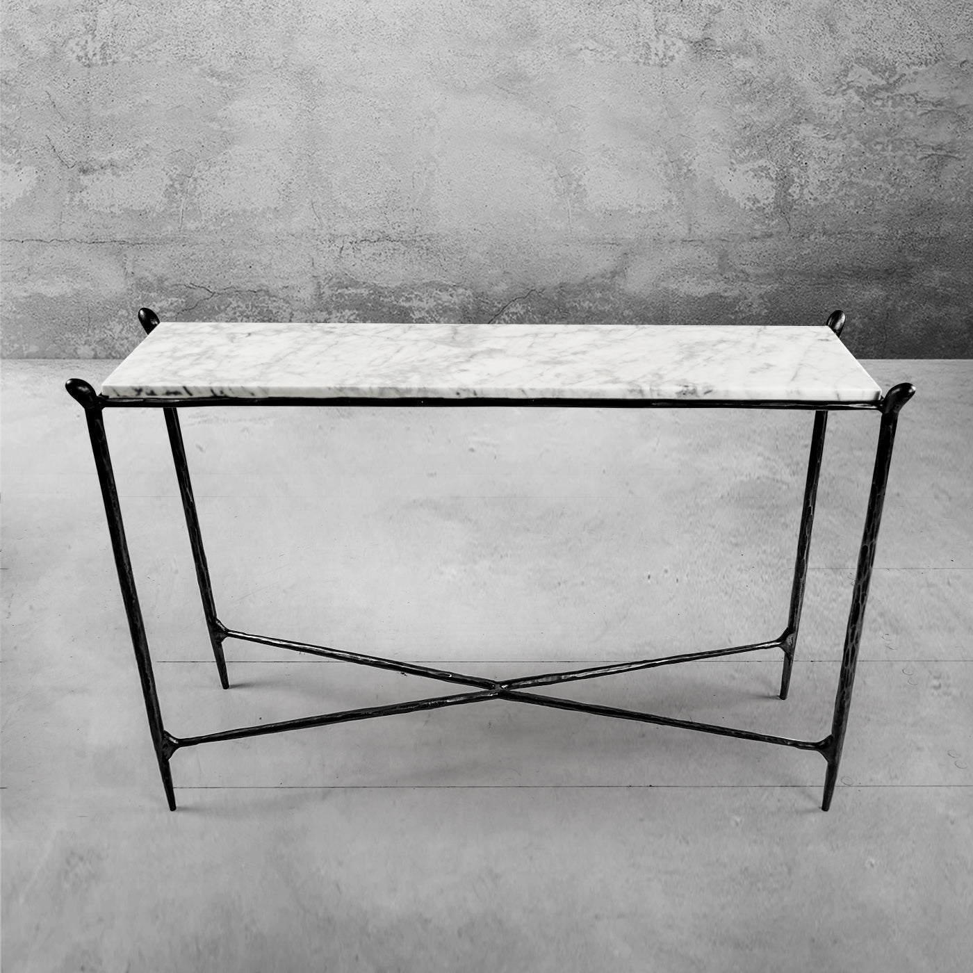 Thaddeus Rectangle Horn Marble Console Table-Fullstarlighting