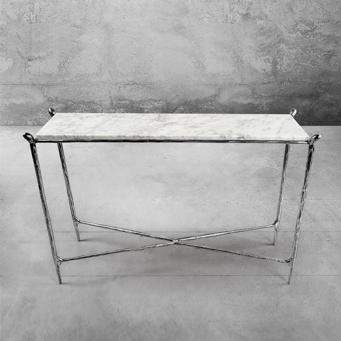 Thaddeus Rectangle Horn Marble Console Table-Fullstarlighting