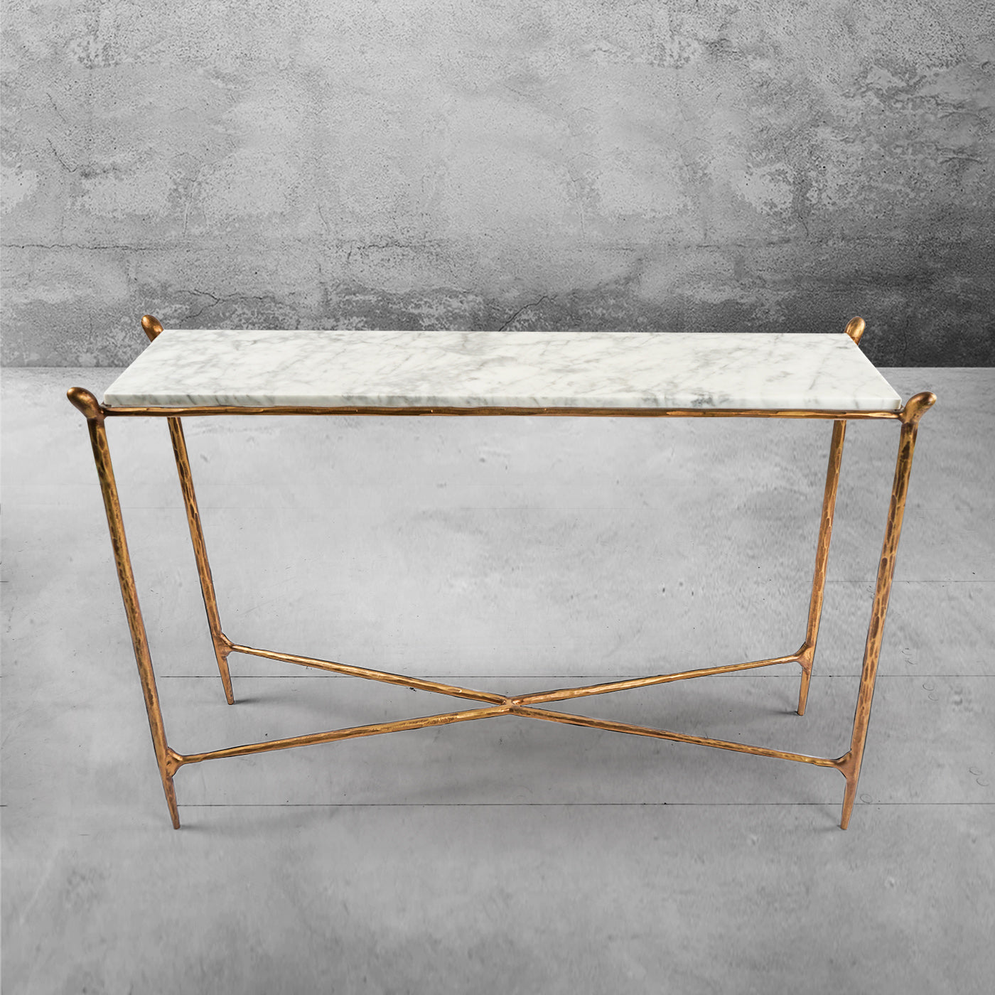 Thaddeus Rectangle Horn Marble Console Table-Fullstarlighting