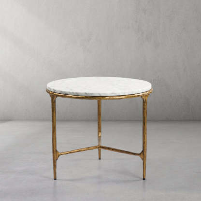 Thaddeus Marble Round Side Table-Fullstarlighting