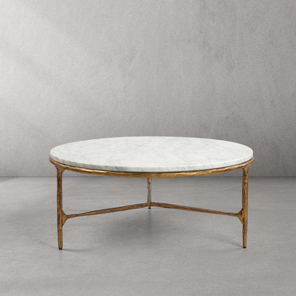 Thaddeus Marble Round Coffee Table-Fullstarlighting