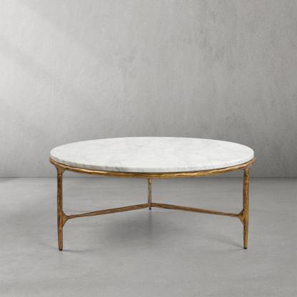 Thaddeus Marble Round Coffee Table-Fullstarlighting